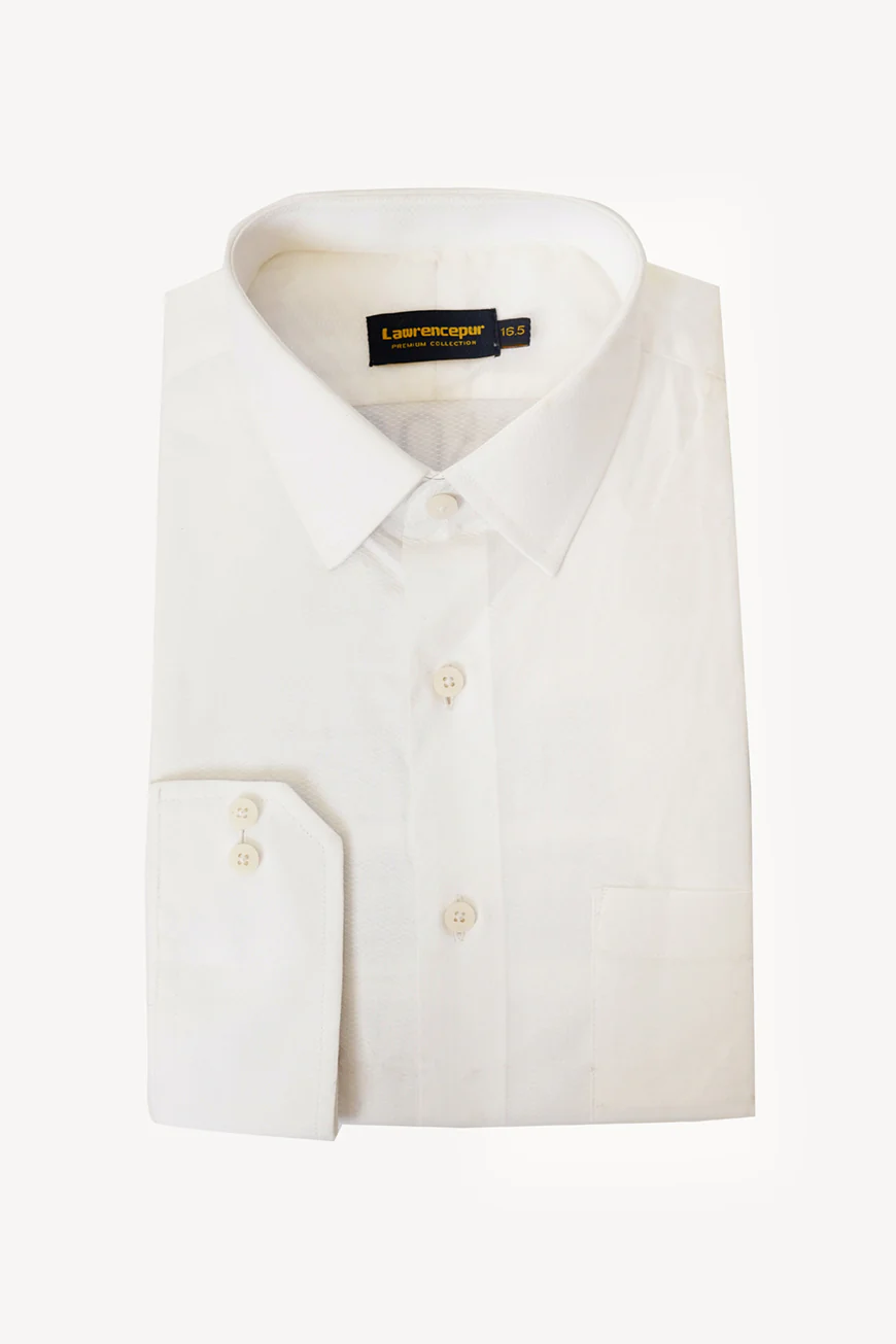 Formal Shirt - Supernova White Self Regular Fit
