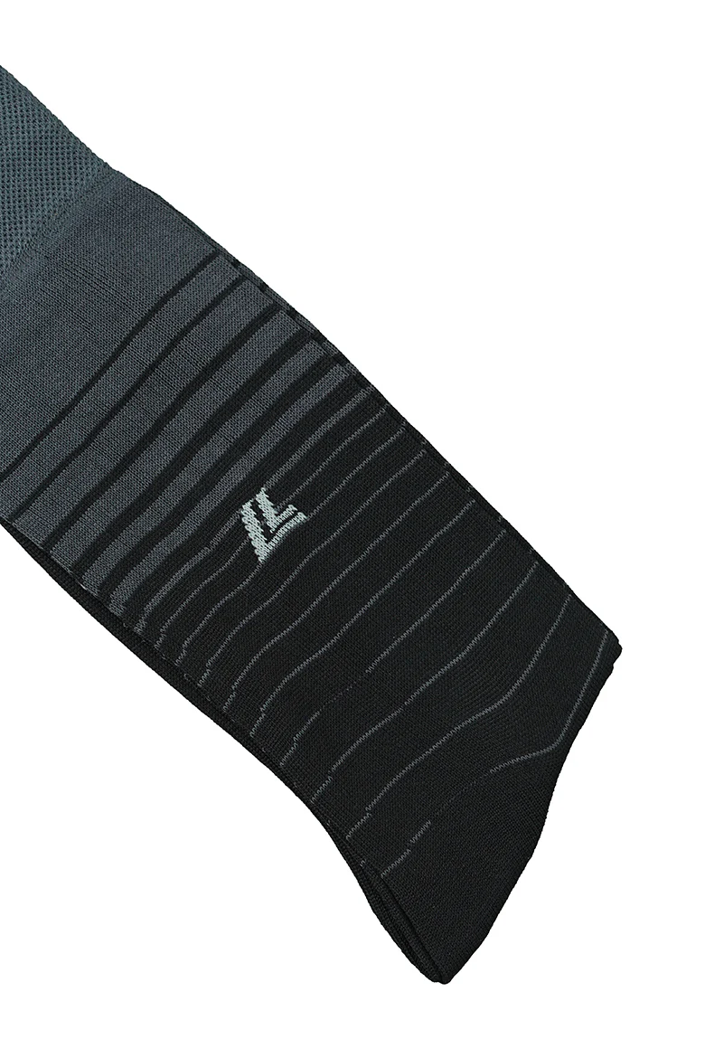 Black Striped Mercerized Cotton Socks - Image 3