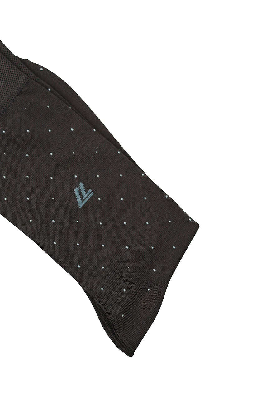 Maroon Mercerized Cotton Socks with Design - Image 3