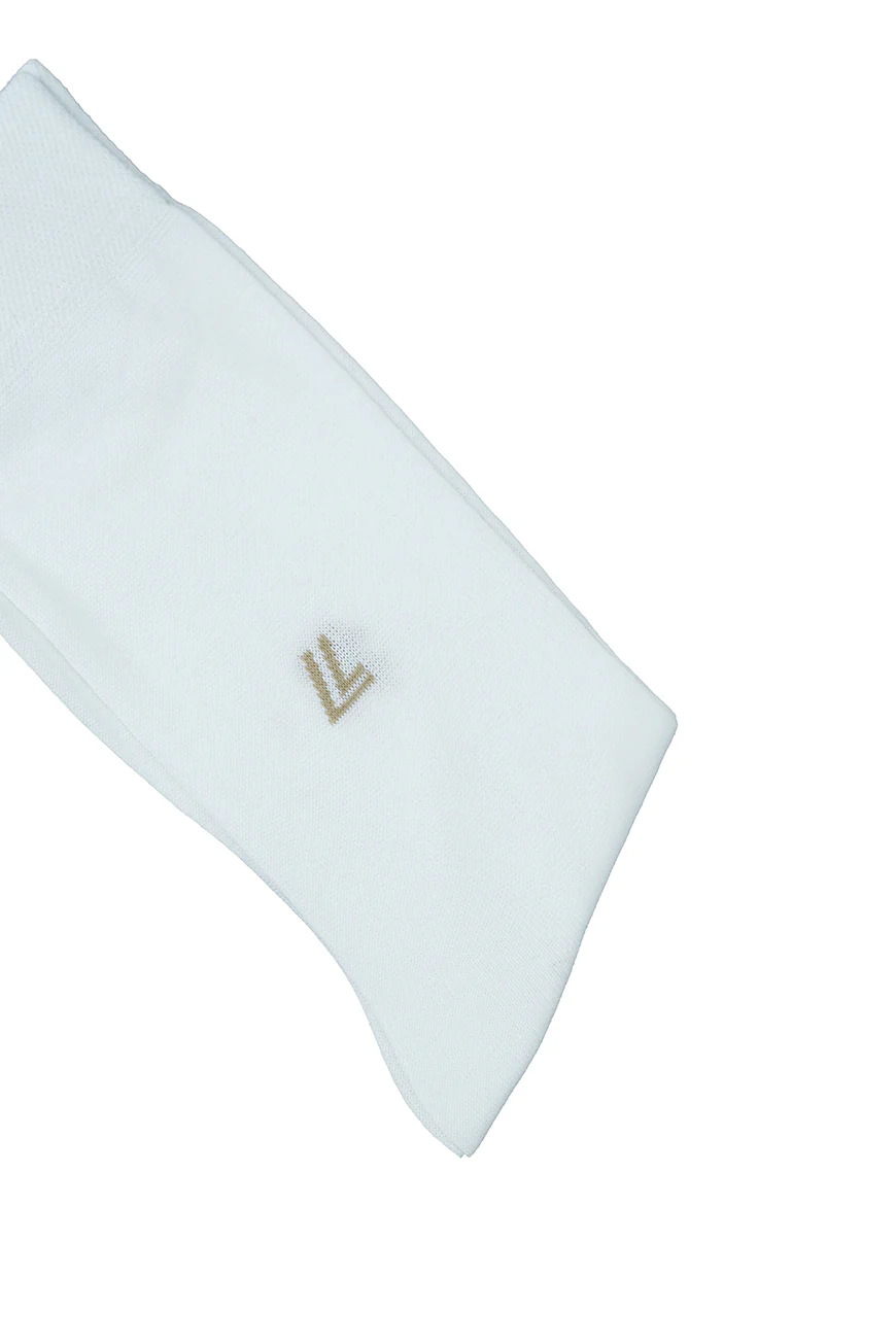 White Mercerized Cotton Socks - Image 3