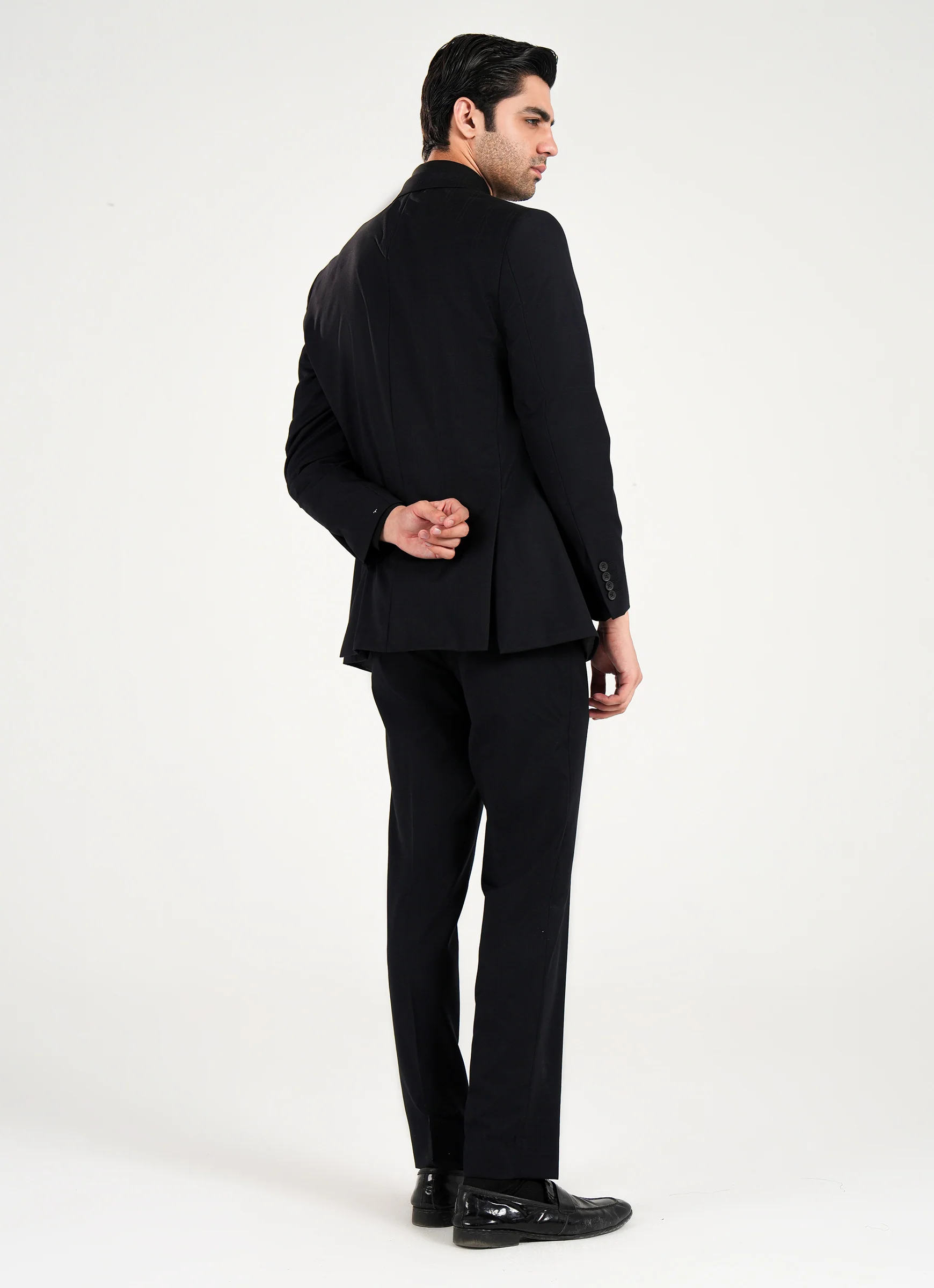 Navy Blue Checked 2 Piece Suit - Bellini Super 100’s - Image 4