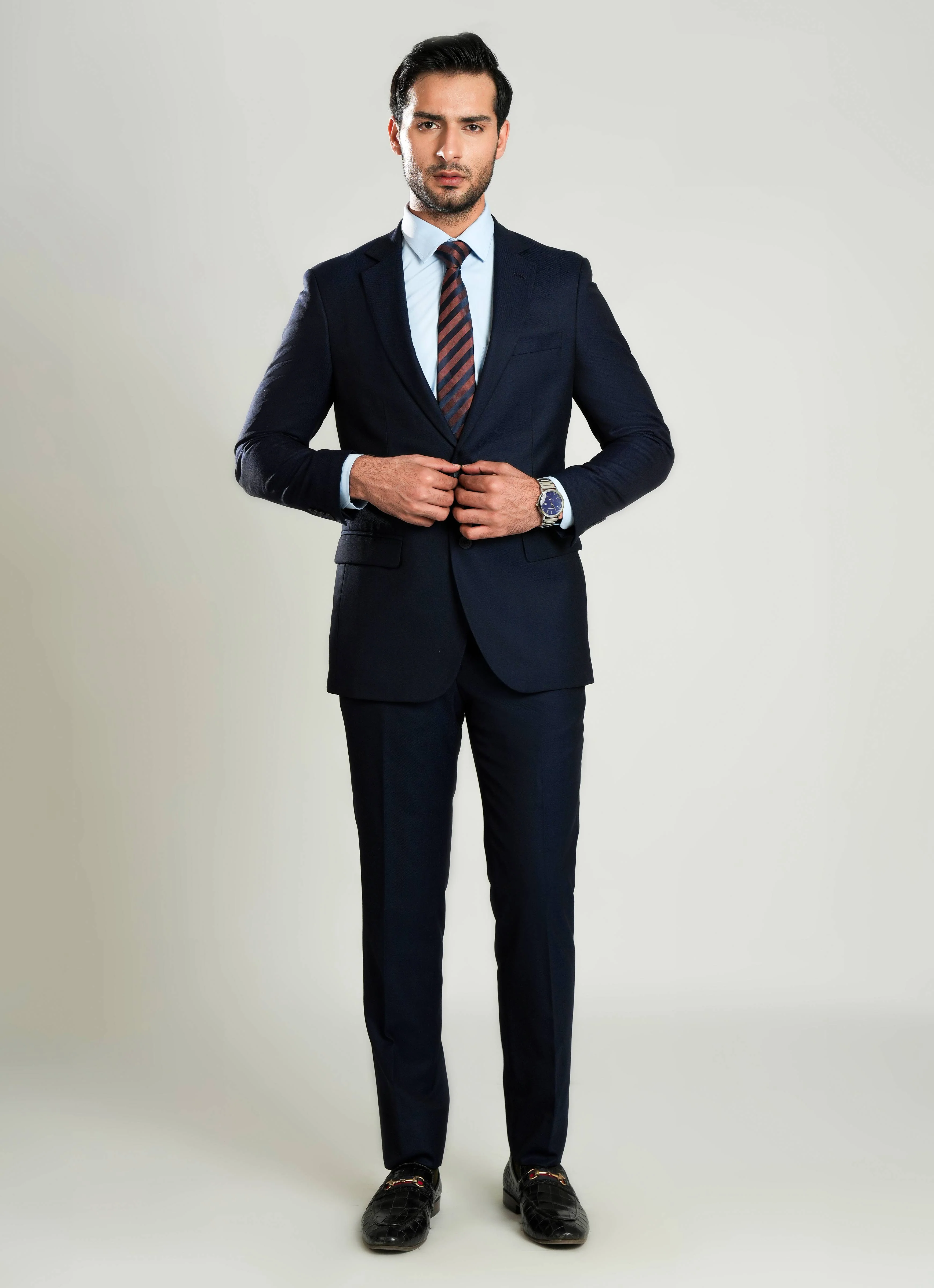 Formal 2 Piece Suit - Blue Design - Image 4