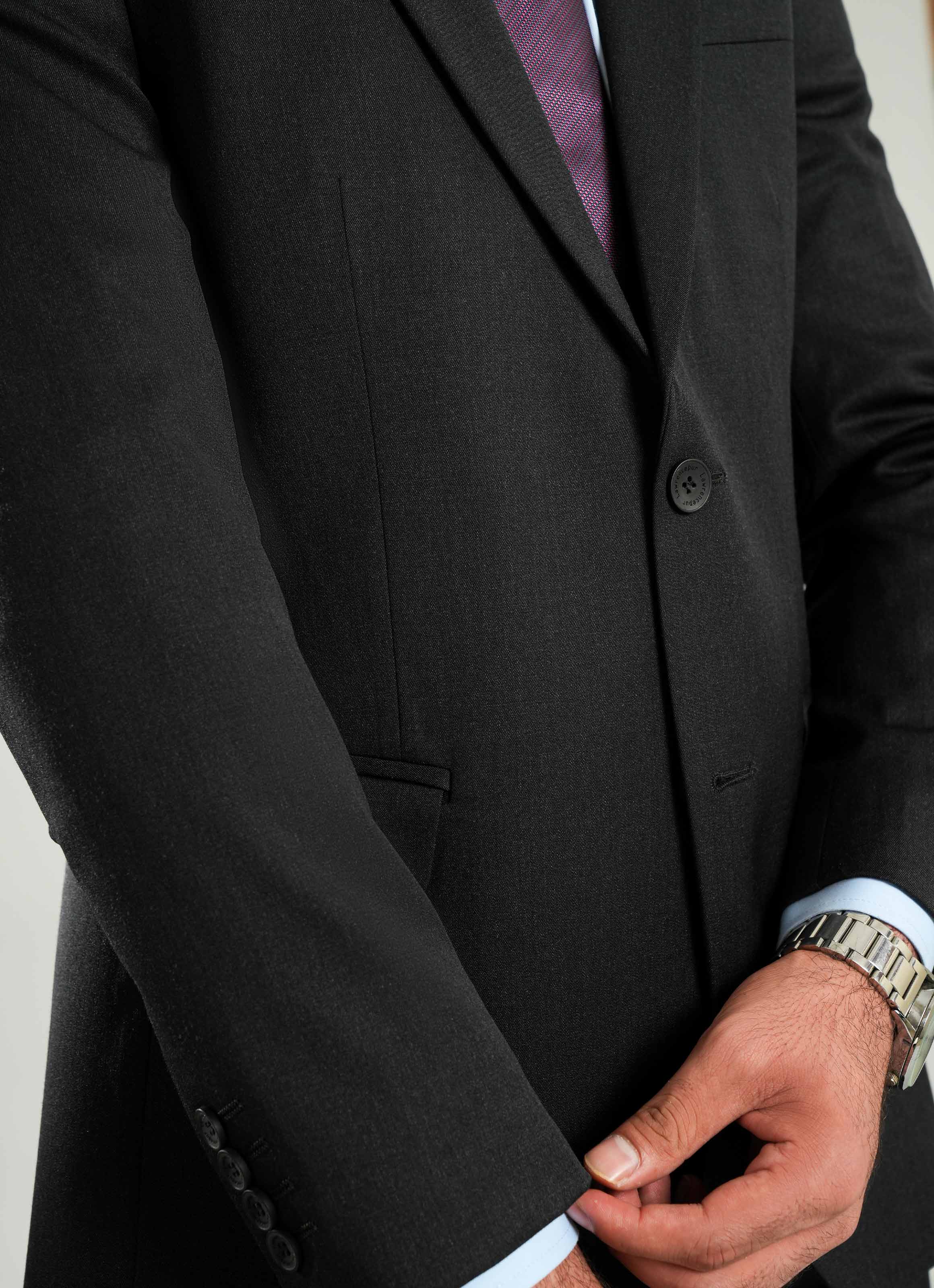 Charcoal Grey Plain 2-Piece Formal Suit - Image 3