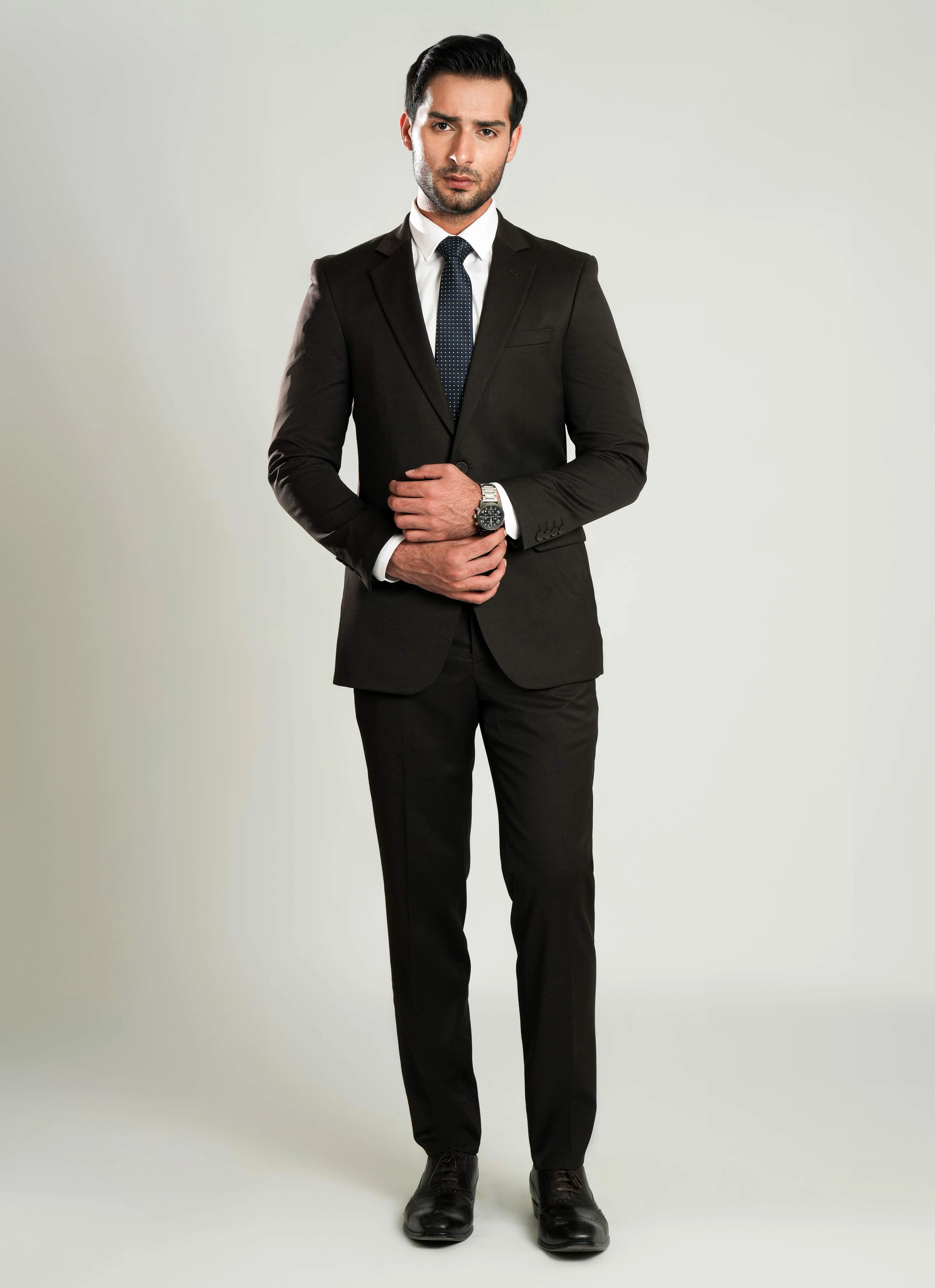 Formal 2 Piece Suit - Chocolate Brown Plain