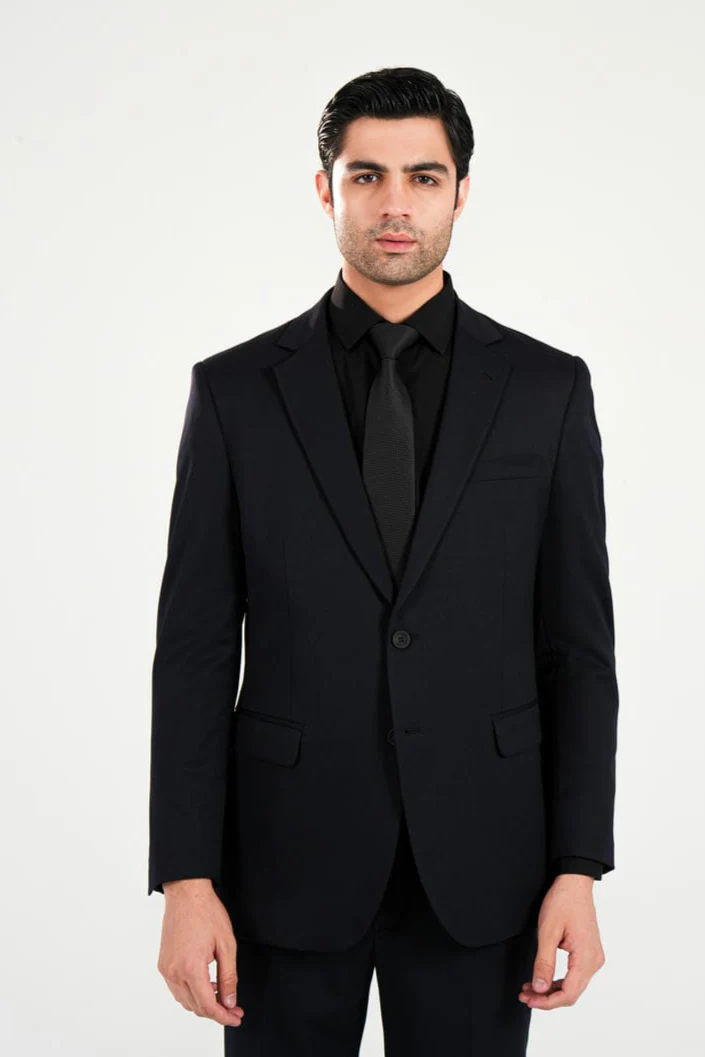 Dark Blue Plain 2-Piece Formal Suit - Image 4