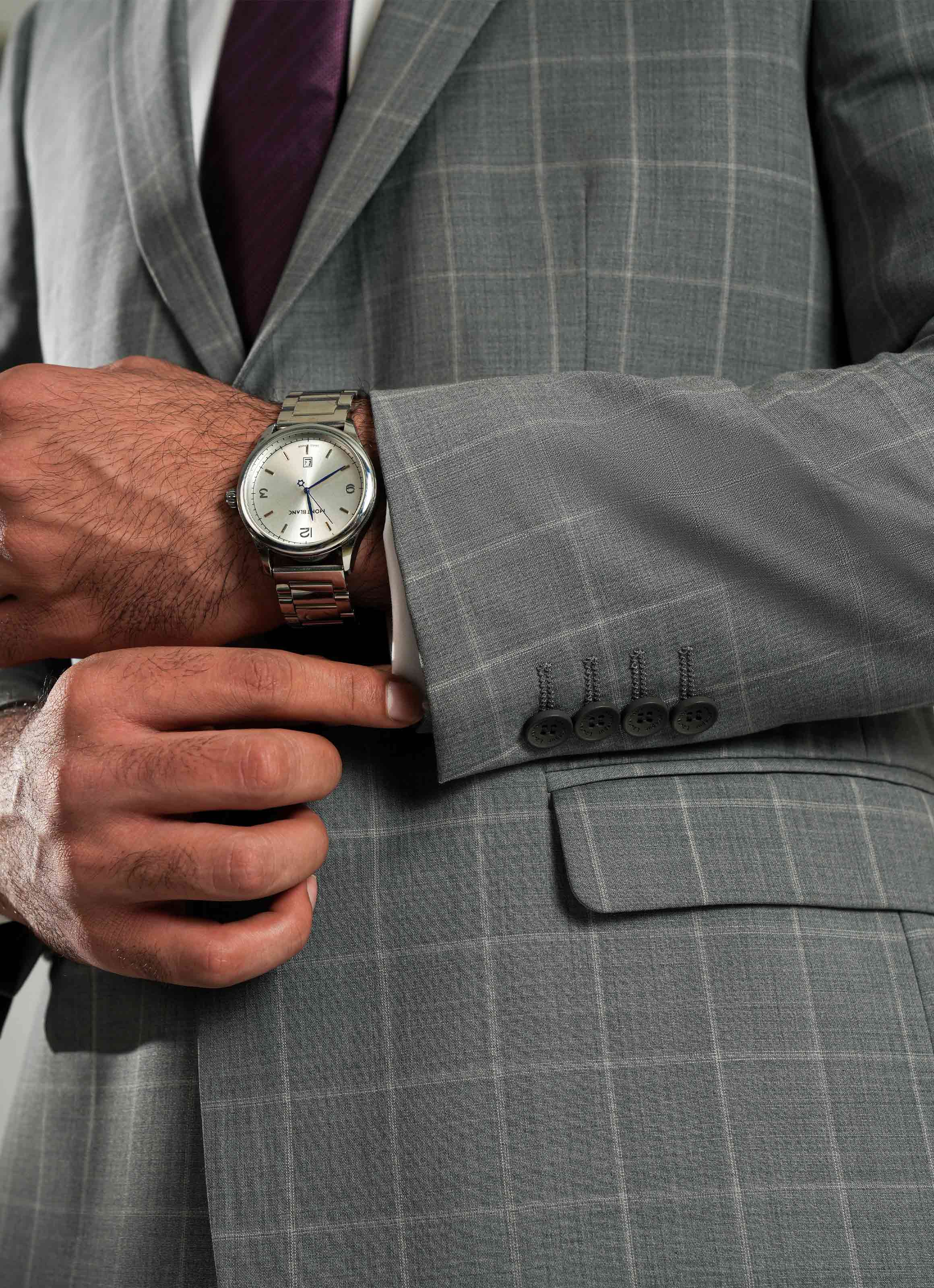 Slate Grey Checks 2-Piece Formal Suit - Image 3