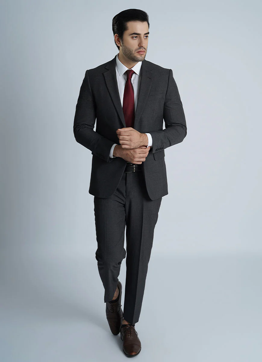 Men's Grey Wool Rich Tropical Classic 2-Piece Suit