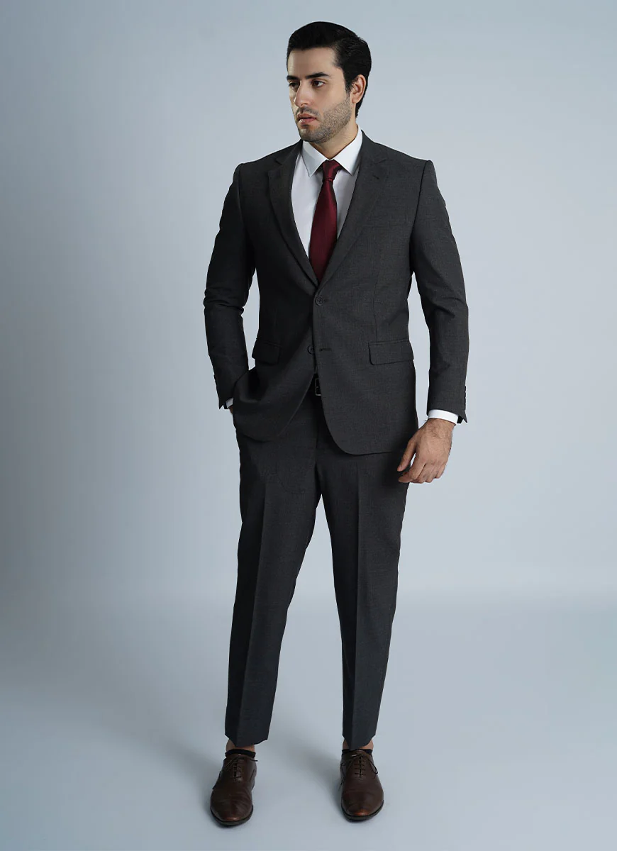 Men's Grey Wool Rich Tropical Classic 2-Piece Suit - Image 2
