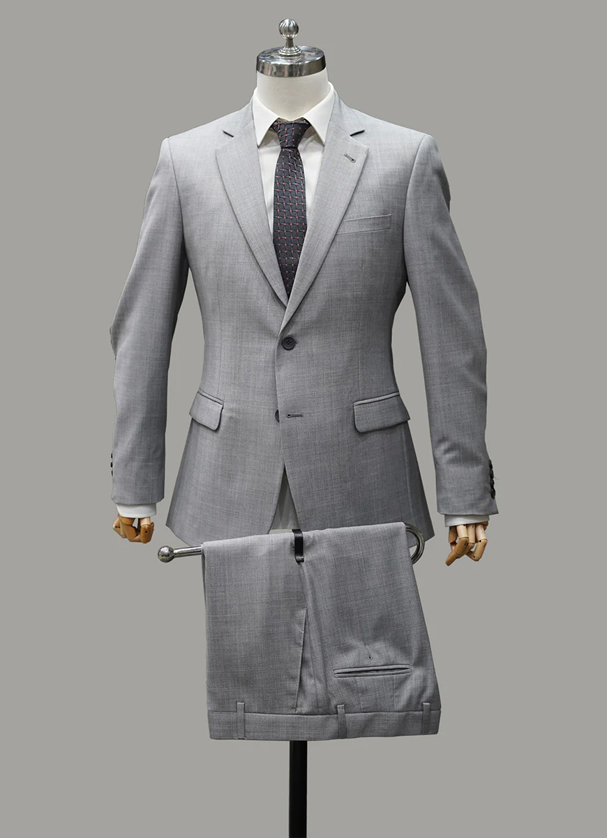 Grey Plain Tropical Exclusive 2-Piece Suit - Image 2