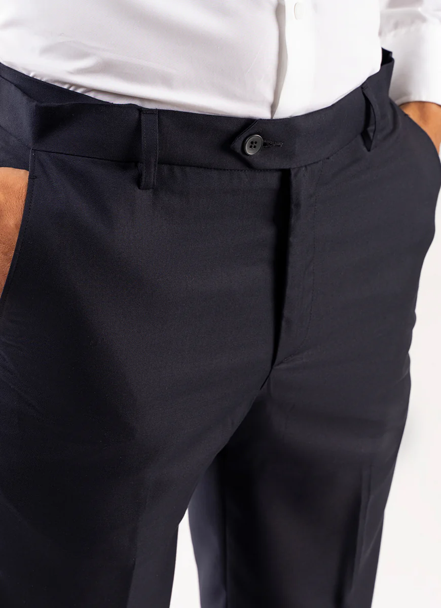 Plain Blue Hi-end Delta Suiting Formal Trouser - Image 3