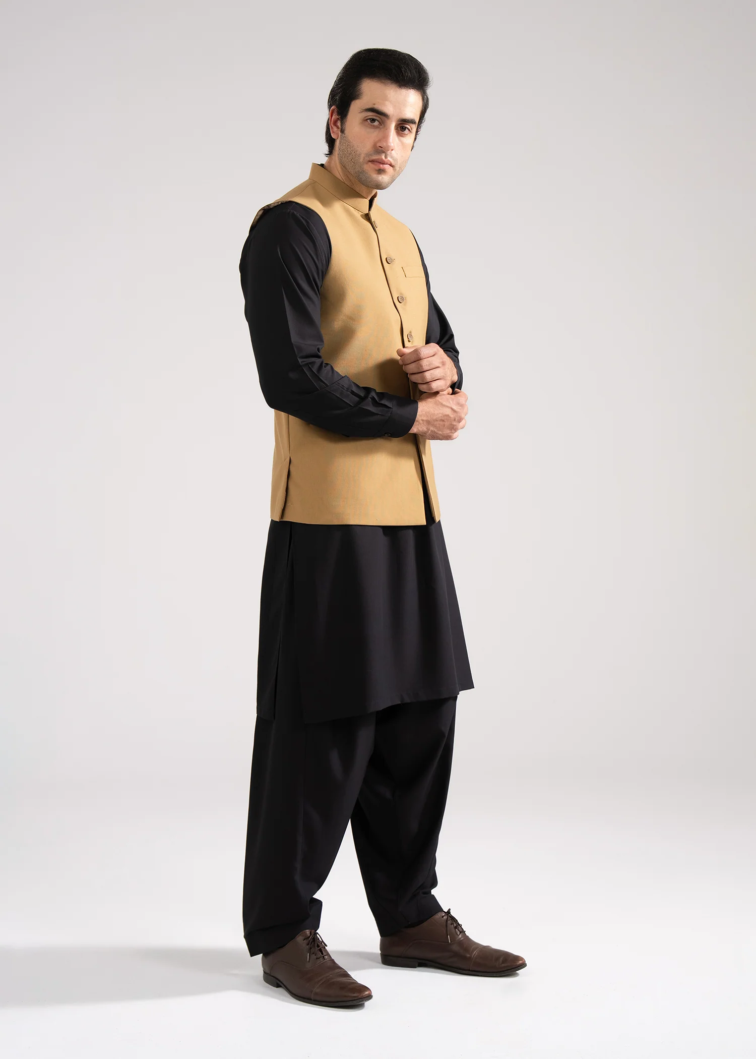 Waist Coat - Tropical Classic Brown Plain - Image 3