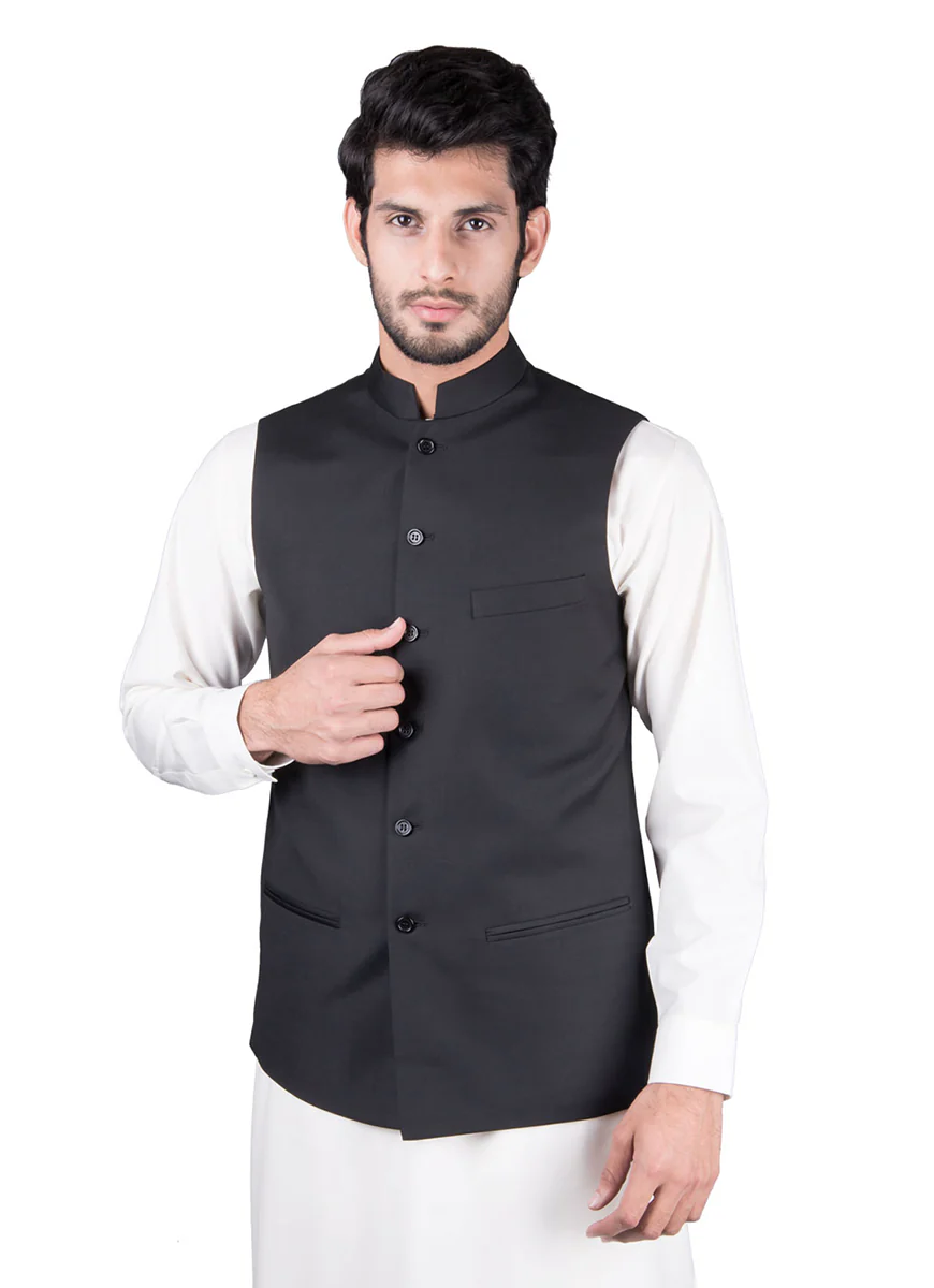 Waist Coat - Tropical Exclusive Black Plain - Image 3