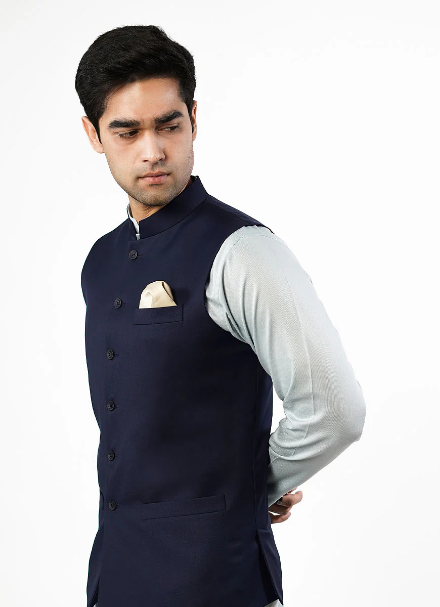 Waist Coat - Tropical Exclusive Blue Plain - Image 3